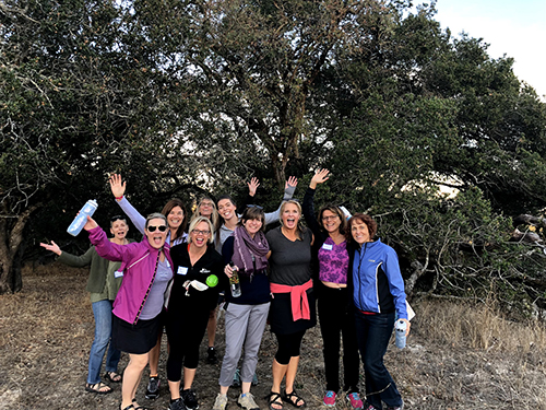 A group of women posing on our retreats in Sonoma