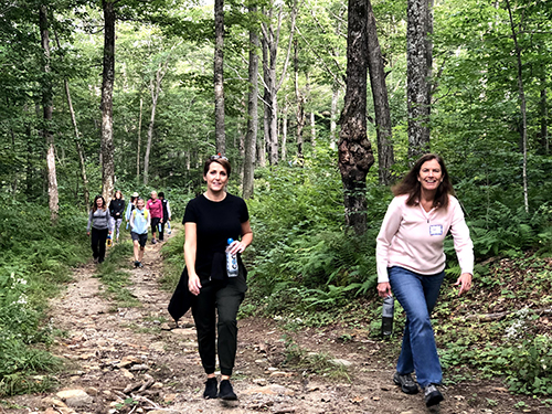 Women on a hike in Vermont