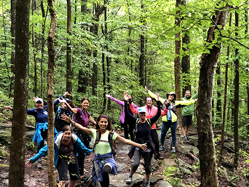 Women on a hiking retreat in Vermont