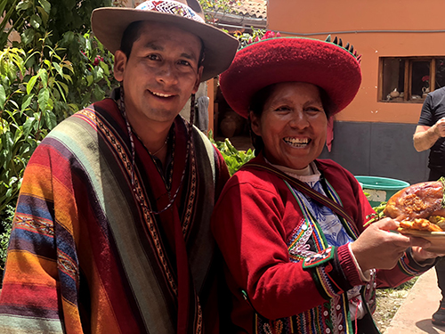 Two people smiling in Peru