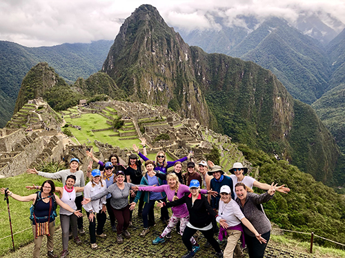 A group of women on an adventure retreat in Peru