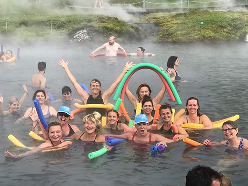 Women's Quest in the natural hot springs in Iceland