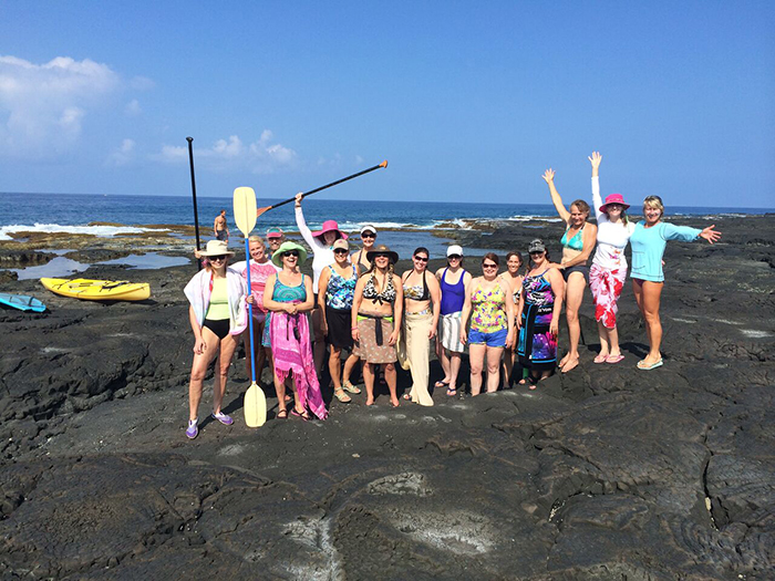 Kayaking on our women's retreat Hawaii