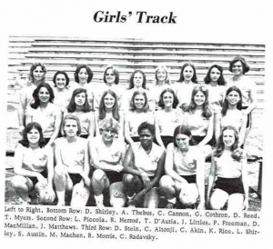Girls track team yearbook picture