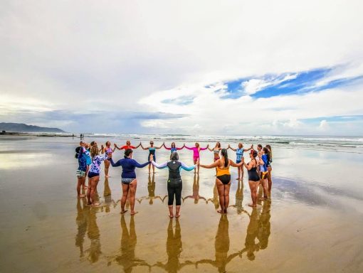 group of women standing together during a Costa Rica retreat