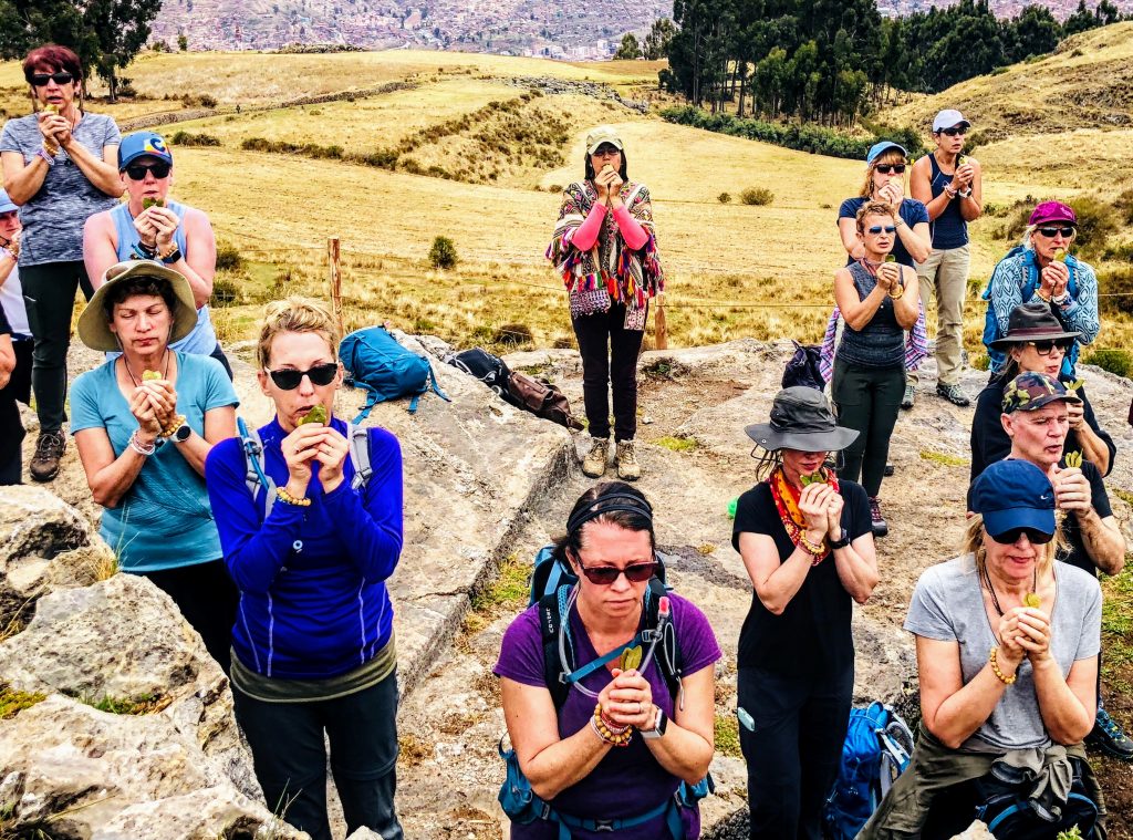 Women thanking mother nature in Peru